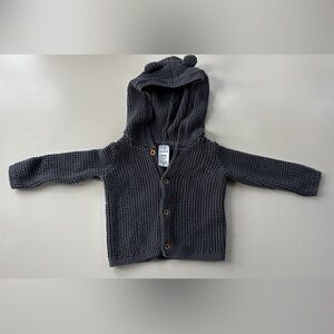 Carters Gray Hooded Knit Cardigan with Bear Ears